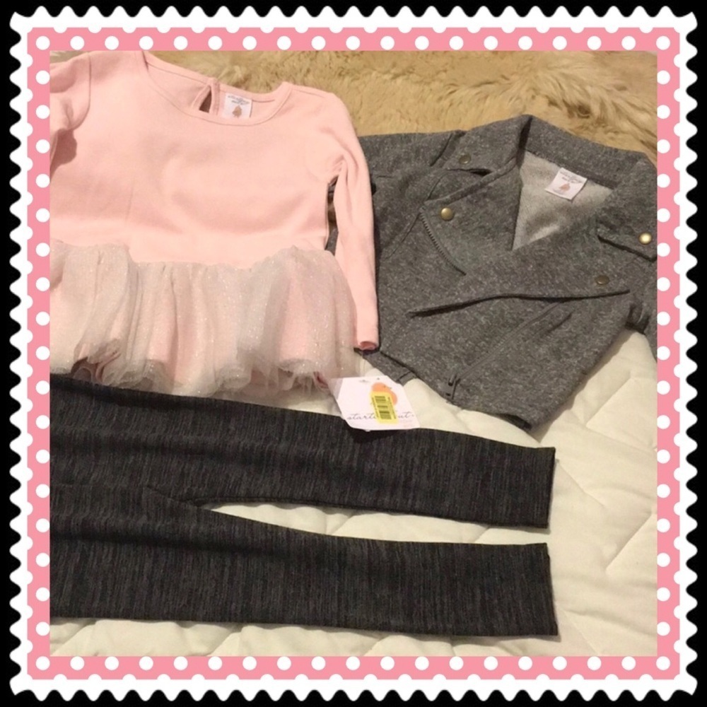Starting Out 18 months infant girls 3piece SET pink and grey